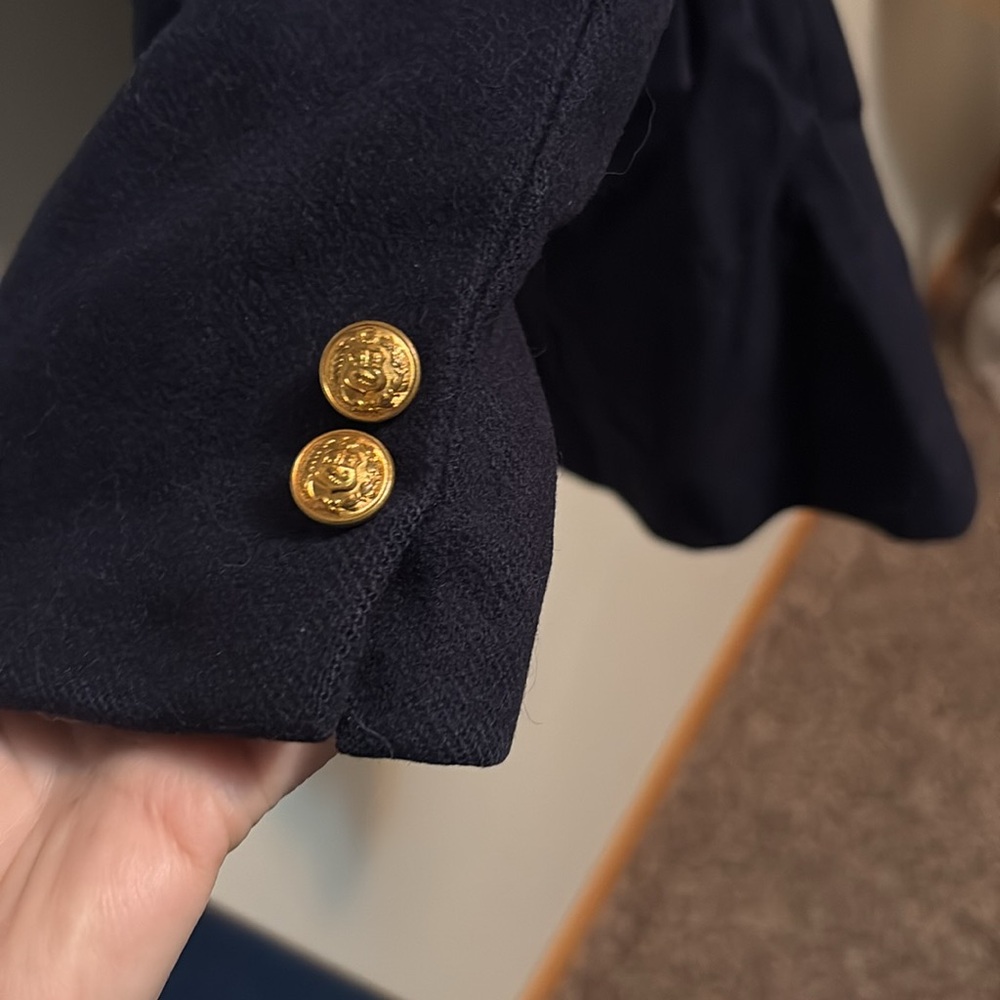 Vintage Mc Gregor Men’s navy wool blazer sz 18 gold buttons need repair 1970s - Picture 6 of 11
